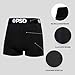PSD Underwear Men's Black Trunk Length Cotton Solid Boxer Brief 3 Pack, Black, M
