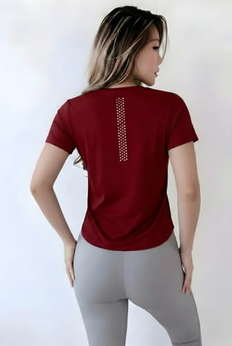 Image of Nexsus Apparels Gym T-Shirt for Women-Quick Dry Sports & Workout T-Shirt for Women, Activewear for Running, Casual & Gym Use, Available in Plus Size's