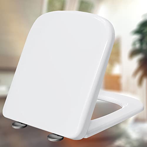 Abattant de toilette de forme carrée en polypropylène blanc durable