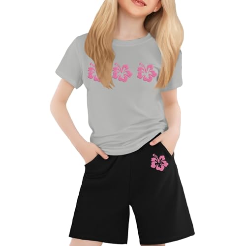 T-shirt animaux enfant en coton gris de 2 à 8 ans pour fille et garçon
