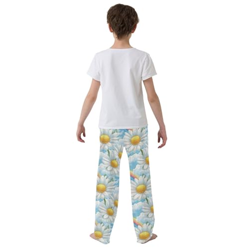 Pajama Bottoms, Pajamas Long Pant Daisy Flower and Rainbow Lounge Wear Casual Sleep Pants Soft Pjs Sleepwear3