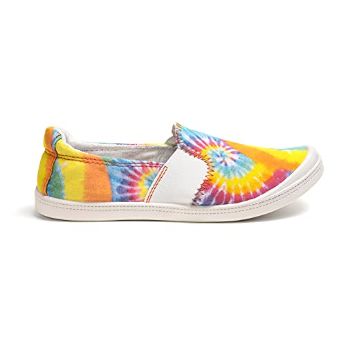 Image of FUNKYMONKEY Slip-On Canvas Sneakers for Women, Comfortable Lightweight Lace-Up Flat Casual Tennis Shoes Breathable Walking Shoes for Everyday Wear
