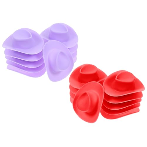 MUSISALY 20 Pc Miniature Cowboy Hats Set Plastic Bright Colors for Doll Dress-up Props