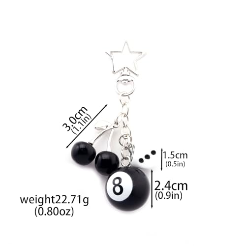Image of 8 Ball Dice Charm Keychain - Cute Bag Purse Handbag Accessories - Y2K Aesthetic Key Chain for Women Men