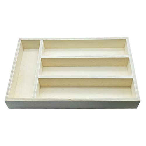 Acan Organizador de Cubiertos de Madera, Bandeja para cajón de Cubiertos 31 x 20 x 4,8 cm