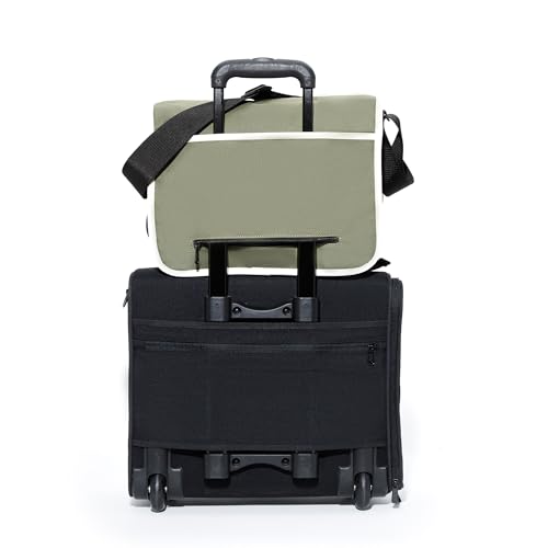 Manhattan Portage Europa Messenger Bag (Medium) Expandable With Laptop Sleeve Water Resistant Luggage Attachment 1000D Cordura For Work College Travel (Army Duck)4