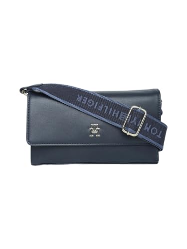Tommy Hilfiger Solid Blue Polyurethane Sling Bag