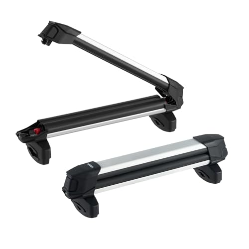 VEVOR Ski & Snowboard Roof Rack, Carry up to 4 Pairs of Skis or 2 Snowboards, 2 PCS Aluminum Universal Car Roof Rack Top Holder with Lock & Rubber Padding, Carrier for Fishing Rod, Fit Most Crossbars by VEVOR - Image 3