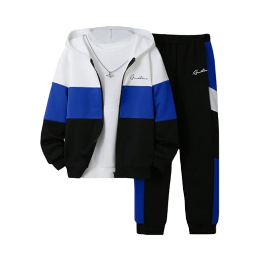 Ltvoo Boys 2 Pcs Tracksuit Zip Up Pullover Athletic Hoodie Windbreaker Jacket and Jogger Pants Sportswear Set for 7-14Y (9-10 Years)