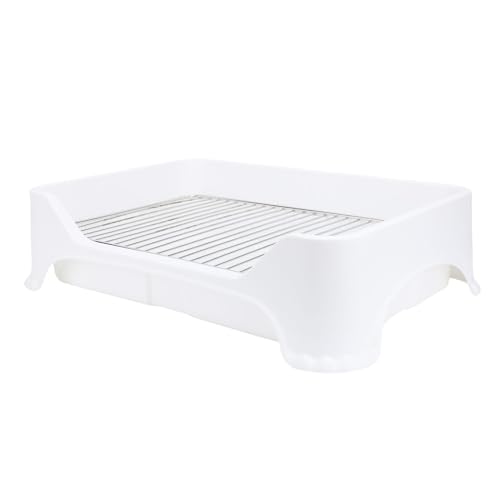 Bewinner Plateau d'apprentissage de la propreté pour Chien avec en Acier Inoxydable, Support pour Pipi et Design Antidérapant, Toilettes pour Chiots Faciles à Nettoyer pour Chiens de Petite et