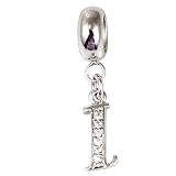 JiaRong Charms Breloque en argent sterling 925 en forme de lettre de l'alphabet I pour bracelet Pandora (I)