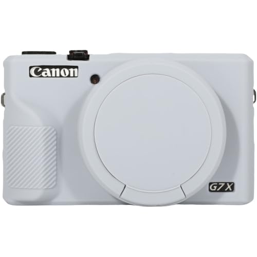 Funda de silicona para cámara Canon Powershot G7X Mark III gris miniatura 1