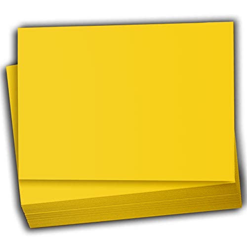 Hamilco Colored Scrapbook Cardstock Paper 4x6 Card Stock Paper 65 lb Cover 100 Pack (Dandelion Yellow)