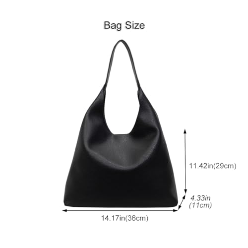 Bolso Hobo para Mujer de Cuero Vegano Grande y Suave miniatura 5