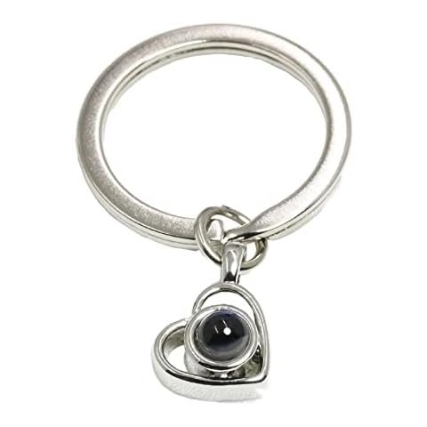 WillingFun Photo Projection Keyring Heart Pendant Customised Picture Inside Keychain Locket Memorial Pet Key Chain for Men PhotoProjectionHeart Cover