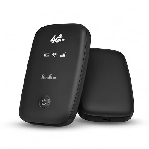 Image of PunnkFunnk 4G LTE Portable WiFi Hotspot Device, 2100Mah Rechargeable Battery, SIM Card Supported 150Mbps Wireless Hotspot, High-Speed Device, Multi-Device Connectivity (Black)