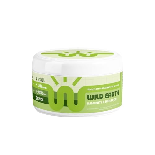 Wild Earth Dog Supplements, Soft Chews for Digestion & Immune Support, with Prebiotics, Probiotics & Enzymes, Veterinarian-Developed, Vegan