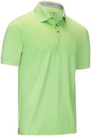 Mio Marino Golf Polo Shirts for Men - Dry Fit - Ultra-Thin Breathable Fabric - Lime Green - X-Large