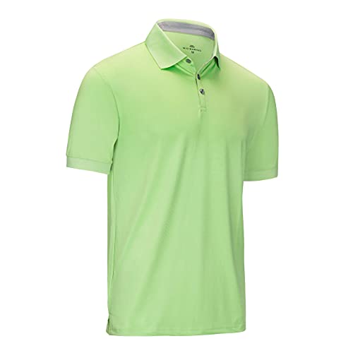 Mio Marino Golf Polo Shirts For Men - Dry Fit - Ultra-Thin Breathable Fabric - Lime Green - X-Large #TOP2
