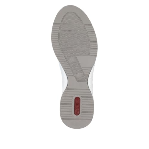 Rieker Frühjahr/Sommer, Sneakers Basses Femme, Blanc (Weiss/Weiss-Silber/Argento/ 80 80), 38 EU