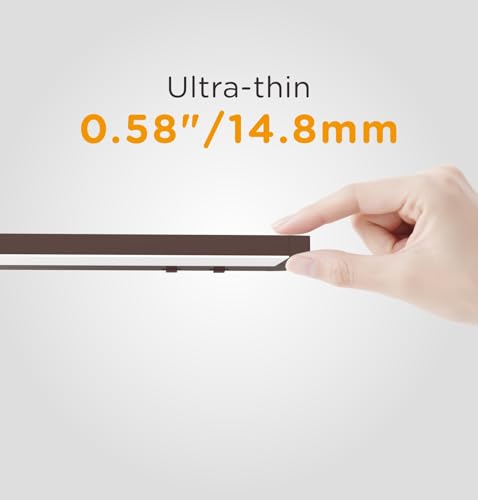 Image of Under Cabinet Lighting Plug in,9W 120V 3 Color 3000K /4000K /5000K,3 Brightness,Super Bright,Ultra Thin Under Counter Lights for Kitchen,Linkable LED Cabinet Light(16inch,Bronze,1Pack)