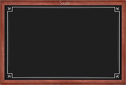 Quadro Negro Decorado 1, 70cm X 50cm, Mad. Pinus Mogno - Souza & Cia (Ref: 2105)