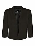 Blazer für Frauen, kurz geschnittener Blazer ohne Kragen, 7/8 Ärmel,