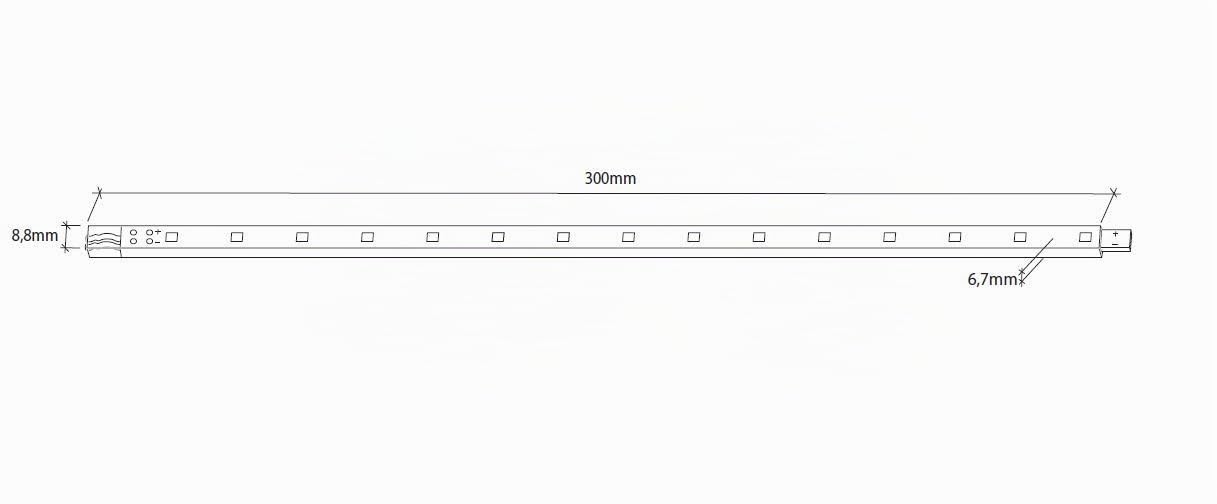 SEBSON LED Sottopensile con Interruttore e Prese 30cm - Set da 8 | 3000K Luce Calda, 1,8W, 190 Lumen, 12V, 8,8x6,7x300mm