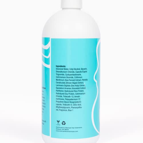 Mermaid Extension Hair Care Shampoo | Oil Free Gentle Cleansing Salon Grade Hyrdrating Product Safe For Extensions Weaves & Wigs | Plant Based Sulfate & Paraben-Free Color-Safe Vegan Organic Formula | (Shampoo) #TOP6
