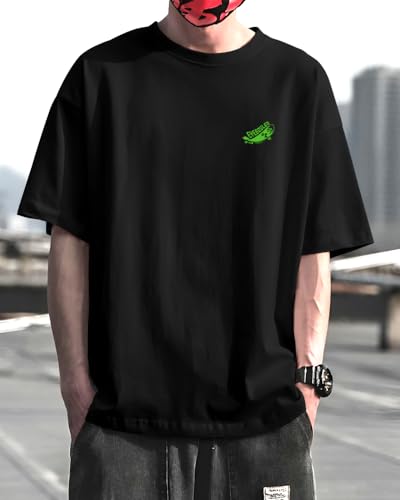 Image of Noble Monk Men's Round Neck Half Sleeve Oversized Printed Tshirt