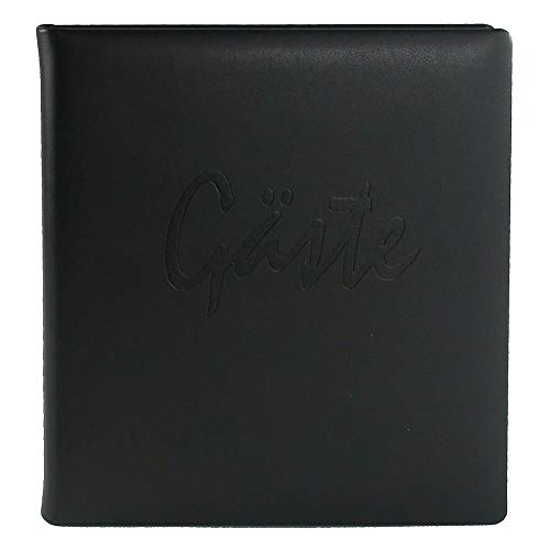 Preisvergleich Produktbild Gästebuch Leder schwarz