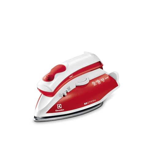 Electrolux EDBT800 Perfect Motion, Ferro da Stiro a Vapore da Viaggio Compatto, 800 W, Piastra Inox Resistente, Doppio Voltaggio 120-240 V, Manico Pieghevole, Leggero 920 g, Rosso