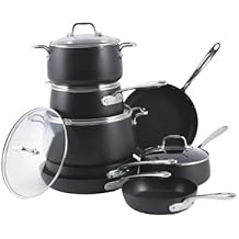 All-Clad HA1 Hard Anodized Nonstick Cookware Set 13 Piece Induction Oven Broiler Safe 500F, Lid Safe 350F Pots and Pans Bla
