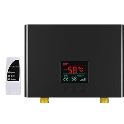 Electric Tankless Water Heater 110V, Instant Hot Water with Auto Temp Control & Self-Check, Mini Design for Bathroom Kitchen (3KW Deep Black)