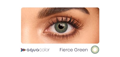 AQUALENS CONTACT LENSES Aquacolor Daily Disposable Colored Lenses with 0 Power - Fierce Green - (10 Lens/Box)