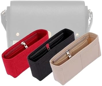 Bag Organizer for Burberry Note Crossbody Bag 25L x 18H x 8.5D cmBeige, Style B Side Zipper