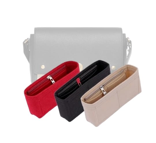 LinerLink Bag Organizer for Burberry Note Crossbody Bag (25L x 18H x 8.5D cm)(Black, Style B: Side Zipper)