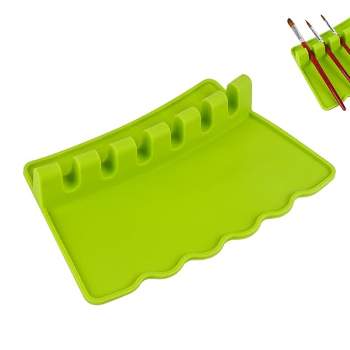 Image of Silicone Paint Brush Holder, Paint Brush Holder for Artist, 6 Slots Large Paint Brush, Rest Suitable Watercolor, Oil, Acrylic Painting Brushes Storage(1Pcs)