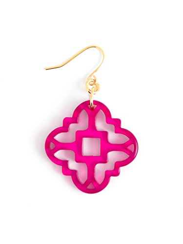 Zenzii Modern Mosaic Acrylic Resin Drop Dangle Earrings For Women Girls Fashion Jewelry (Hot Pink) #TOP2