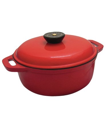 Classic Enameled Cast-Iron 6.75 Quart Oval Dutch Oven - Red