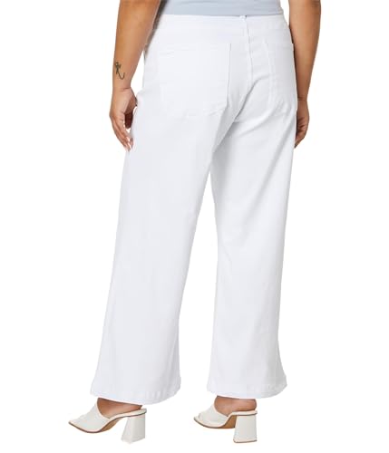KUT from the Kloth Women's Plus Size Meg High-Rise Wide Leg with Patch Pockets Reg Hem in Optic White2
