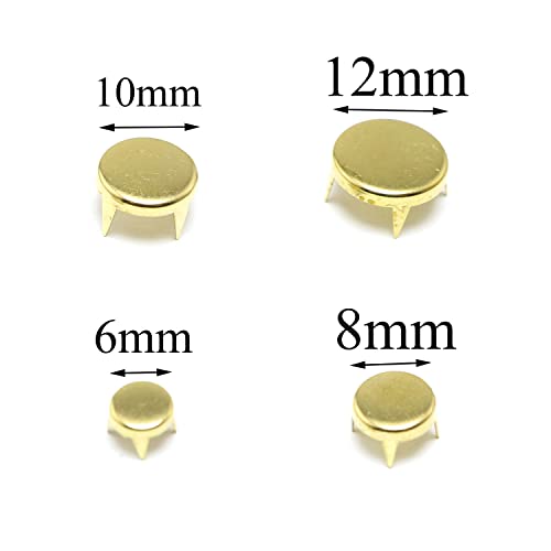 Pro Bamboo Kitchen 120Pcs Round Claw Rivet 4 Sizes Four-Jaw Gold Flat Top Round Studs Rivets For Diy Leather Craft 6/8/10/12Mm #TOP1