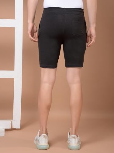 Image of Dollar Cotton Rich Fabric Solid Men's Shorts | Ribbed Waistband with Drawcord | Fashionable Print with Logo Branding | Side Pockets with Zip on one Side | Wide Array of Attractive Colours