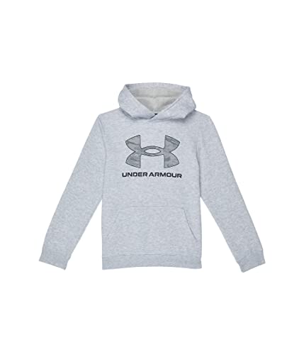 Under Armour boys Outdoor Hoodie, Large Front Pocket, Quick-drying & Lightweight Hooded Sweatshirt, Mod Gray Logo, Small US