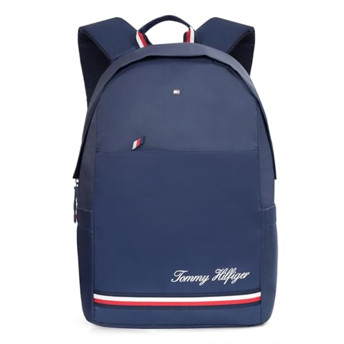 Image of Tommy Hilfiger Laptop Backpack Emett | Backpack for School, College and work | Water-Resistant | Fits 14-inch Laptop with Multi-Organiser | Trolley Holder | 21L Capacity