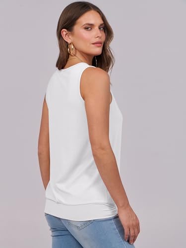Image of ANRABESS Women Tank Tops Summer V Neck Sleeveless Casual Loose Fit Cute Cami Basic T Shirts Solid Tees 2026 Trendy Outfits