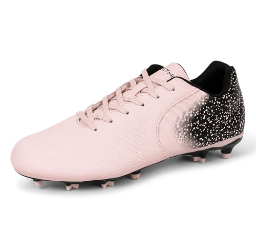 FEETHING Women Soccer Cleats Firm Ground Lace-Up Youth Soccer Shoes Light-Weight Outdoor Training...