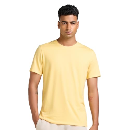 Image of Boldfit Tshirt for Man, Crew Neck Regular Fit Mens Tshirt, Half Sleeves Plain Soft Cotton Blend T Shirt, Breathable Everyday Comfort, Timeless Style & Fade-Resistant Fabric Ideal for All Body Types
