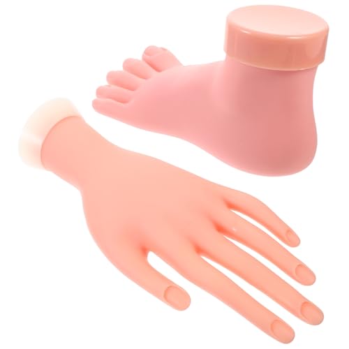 HAPINARY 2 Piezas Modelo De Mano Izquierda Taladro De Esmalte De Uñas Portátil Uñas Postizas Kit De Mano Para Practicar Uñas Mano Falsa Para Practicar Uñas Manicura De Manos Falsas Caucho
