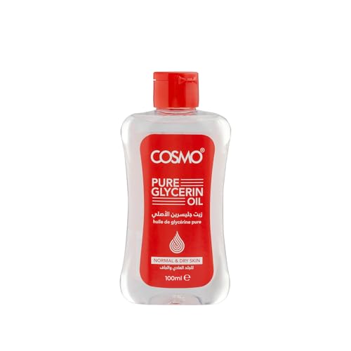 Cosmo Pure Glycerin Oil Deeply Hydrating & Moisturizing for Soft Smooth Skin Natural for Face Body Gentle Non-Greasy and Suitable for All Skin Types Ideal for Daily Use (100ml)